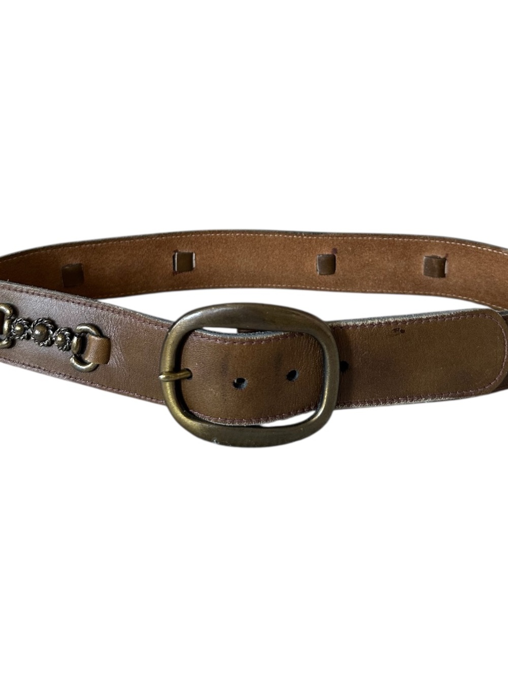Vintage Handmade Calderon Leather with Antique toned Brass Buckle.